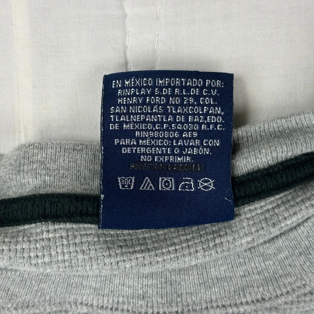 Polo‎ Ralph Lauren Mens M Gray Waffle Knit Thermal Long Sleeve Shirt Crewneck